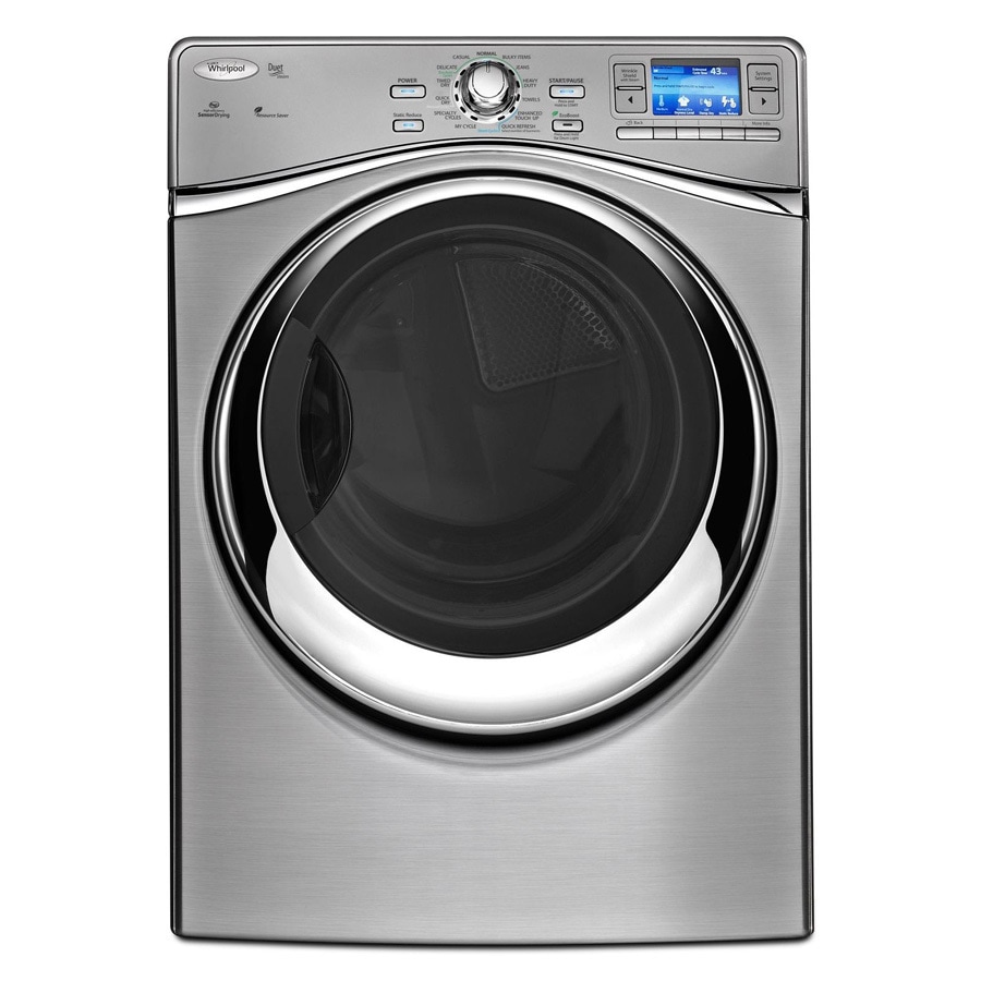 Whirlpool WGD98HEBU Reversible Side Swing Door Stackable Gas Dryer (Silver)