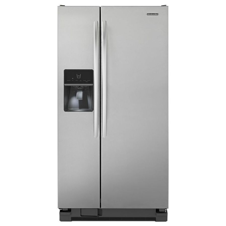 Kitchenaid Architect Ii 21 3 Cu Ft Side By Side Refrigerator With Single Ice Maker Stainless Steel In The Side By Side Refrigerators Department At Lowes Com