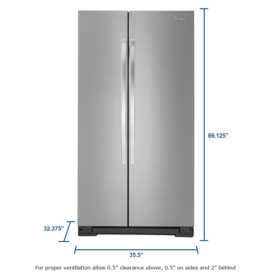 Whirlpool 24.9cu ft SidebySide Refrigerator (Monochromatic Stainless Steel) at