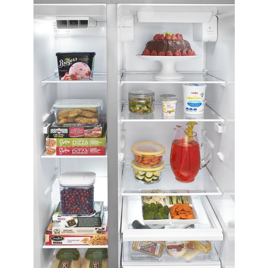 Shop Whirlpool 20.6-cu ft Counter-Depth Side-by-Side Refrigerator with ...