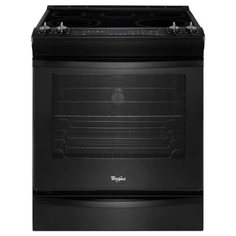 Whirlpool Gold Smooth Surface 5 Element Slide In Convection Electric Range Black Common 30