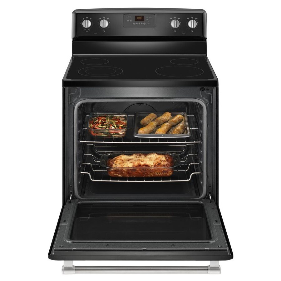 Maytag 30in Glass Top SelfCleaning Electric Range (Black) at
