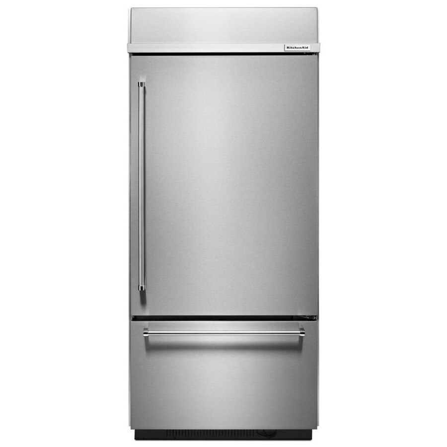 KitchenAid 20 9 cu Ft Bottom Freezer Refrigerator With Ice Maker 