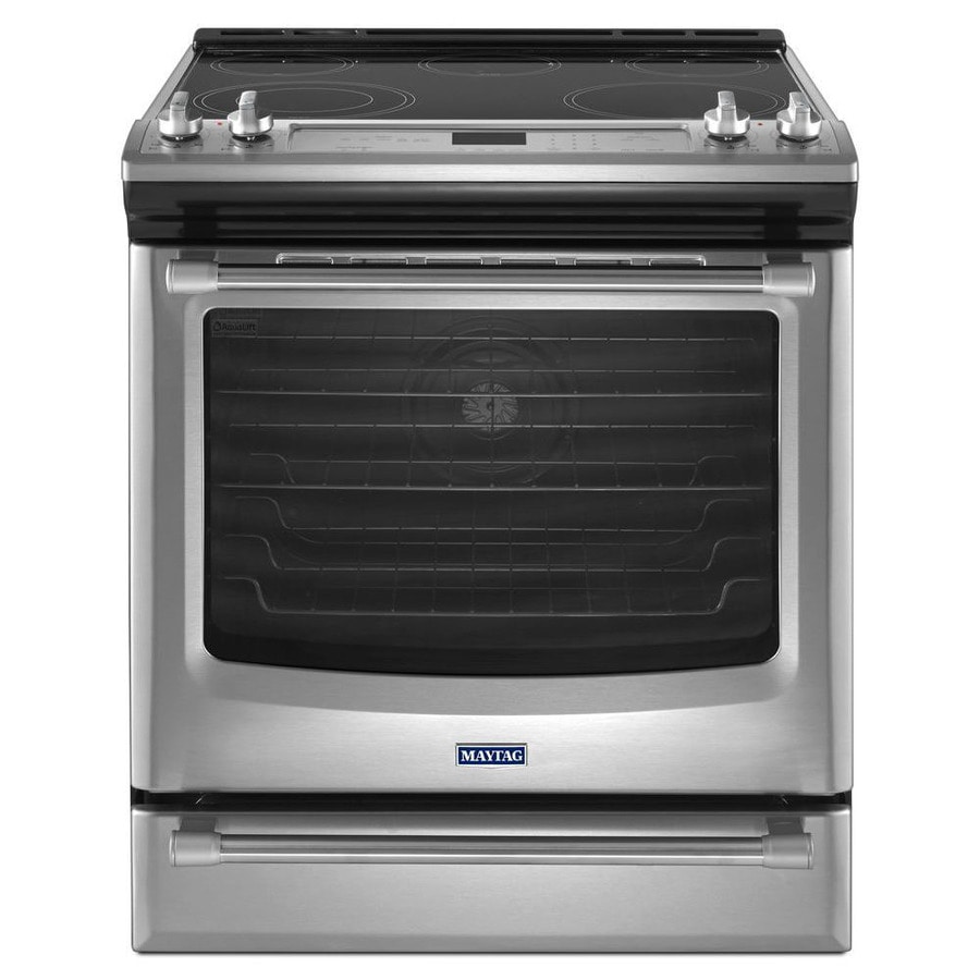 Maytag MES8880DS Smooth Surface 5-Element Slide-In Convection Electric Range (Stainless Steel) (Common: 30-in; Actual 29.875-in)