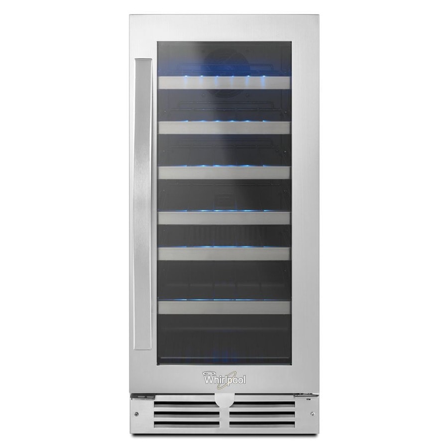 Shop Whirlpool 34Bottle BlackOnStainless Wine Chiller at