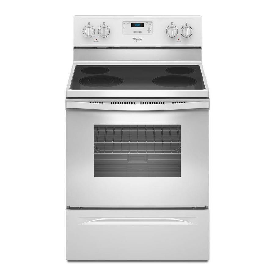 Shop Electric Ranges at Lowes.com - Whirlpool Smooth Surface Freestanding 4.8-cu ft Electric Range (White)  (Common: