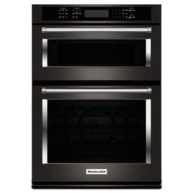 Microwave Wall Oven Combinations At Lowes Kitchenaid Self Cleaning Convection Microwave Wall Oven Combo Black Stainless Steel Common