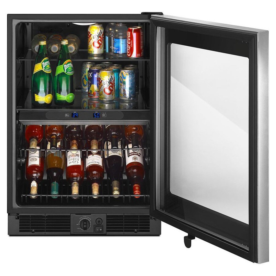 Whirlpool 23.75in W Monochromatic Stainless Steel Beverage