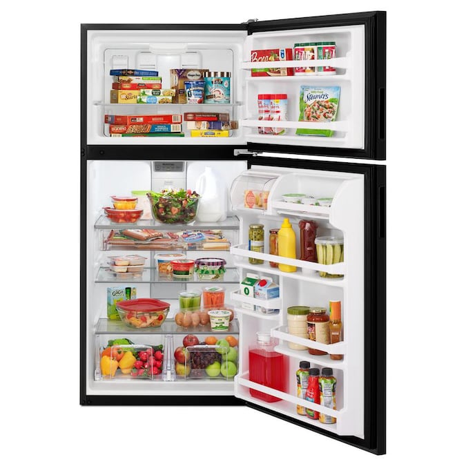 Maytag 18.1-cu ft Top-Freezer Refrigerator (Black) in the Top-Freezer ...
