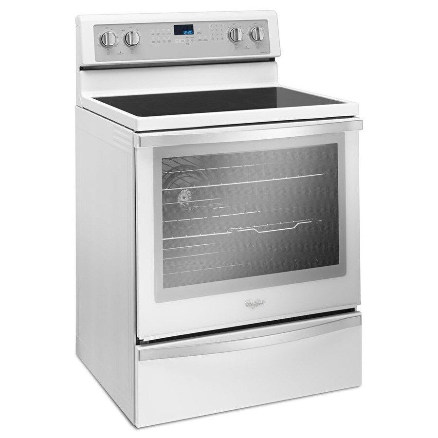 Whirlpool 30in Glass Top SelfCleaning Electric Range (White Ice) at
