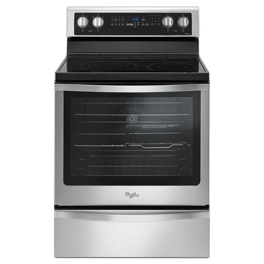 Whirlpool Smooth Surface Freestanding 5-Element 6.4-cu ft Self-Cleaning Stainless Steel Electric Stove Whirlpool