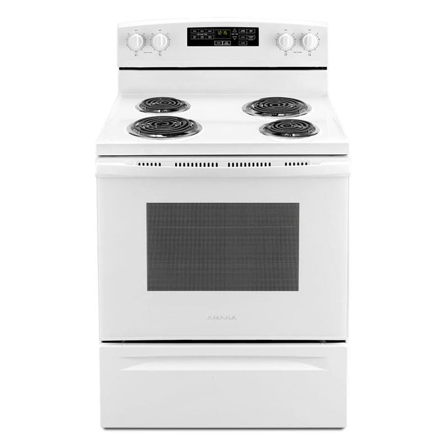 Amana 30in 4 Elements 4.8cu ft SelfCleaning Freestanding Electric