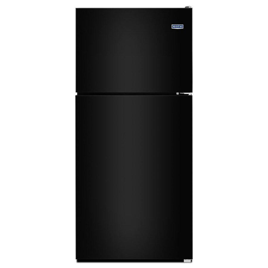 Maytag 18 2 Cu Ft Top Freezer Refrigerator Black At Lowes Com
