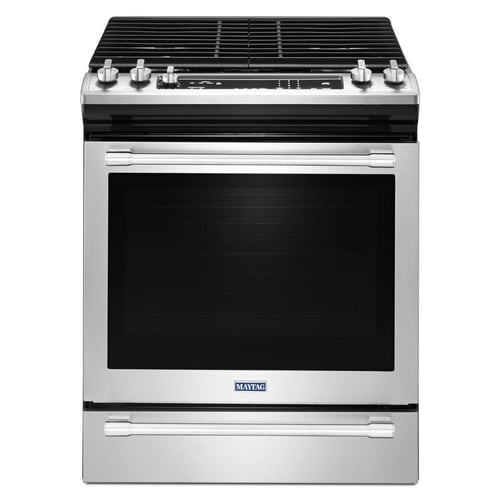 Maytag 5 Burners 5.8-cu ft Self-Cleaning Convection Slide-In Gas Range ...