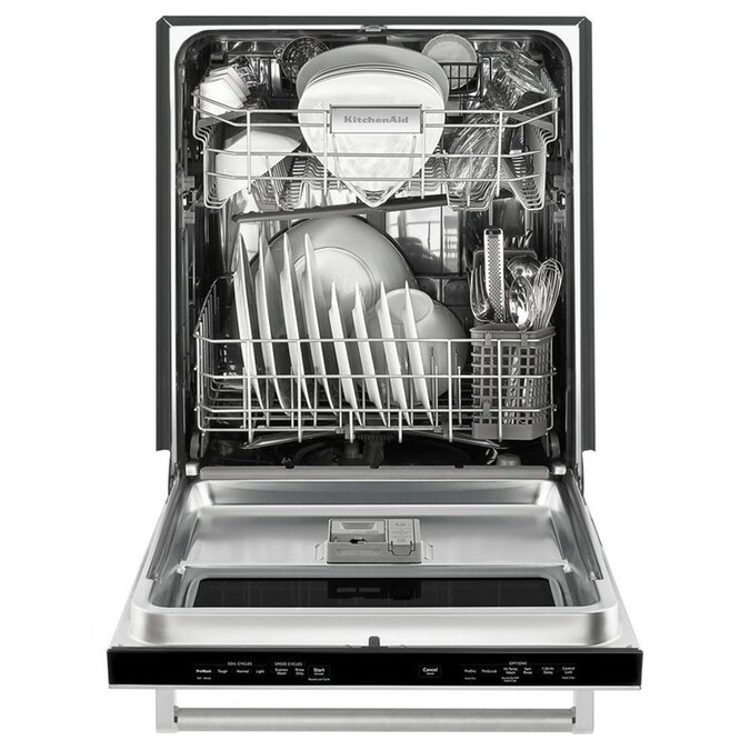 KitchenAid 44-Decibel Built-In Dishwasher (Black stainless steel ...
