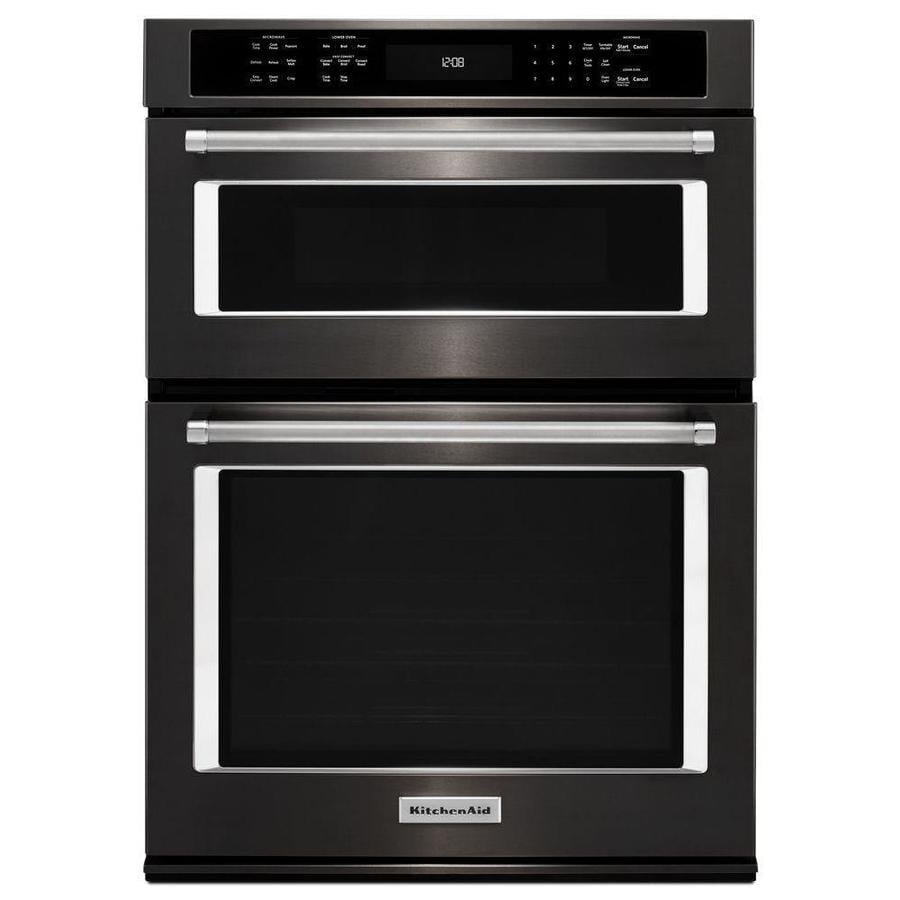 KitchenAid Selfcleaning Convection Microwave Wall Oven Combo (Black