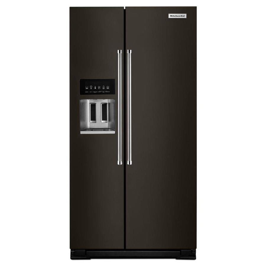 KitchenAid 22.7-cu ft Counter-Depth Side-by-Side Refrigerator with Ice ...