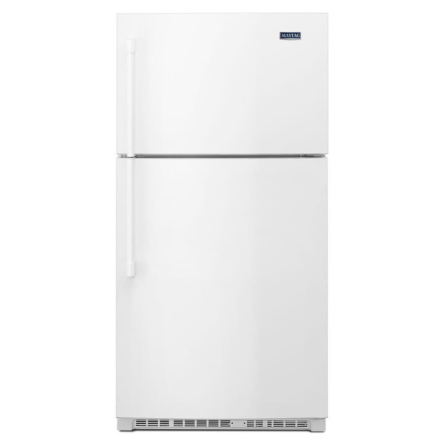 Maytag 21.2cu ft TopFreezer Refrigerator with Ice Maker (White) at