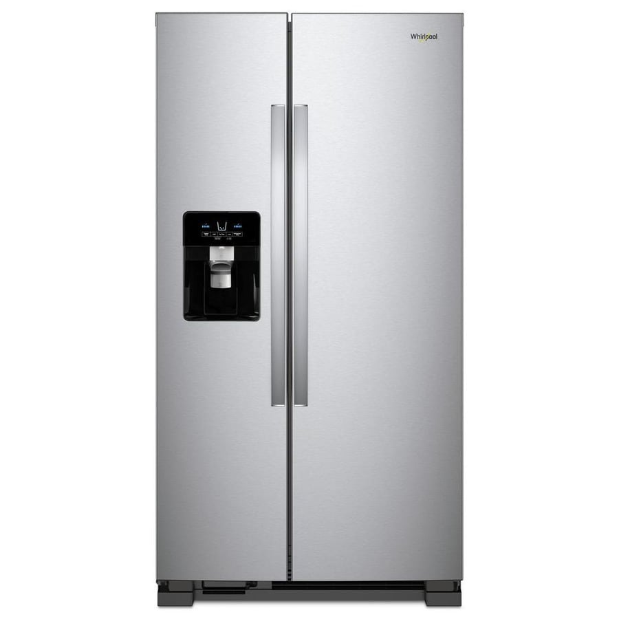 21 4 Cu Ft Side By Side Refrigerator With Ice Maker Fingerprint Resistant Stainless Steel