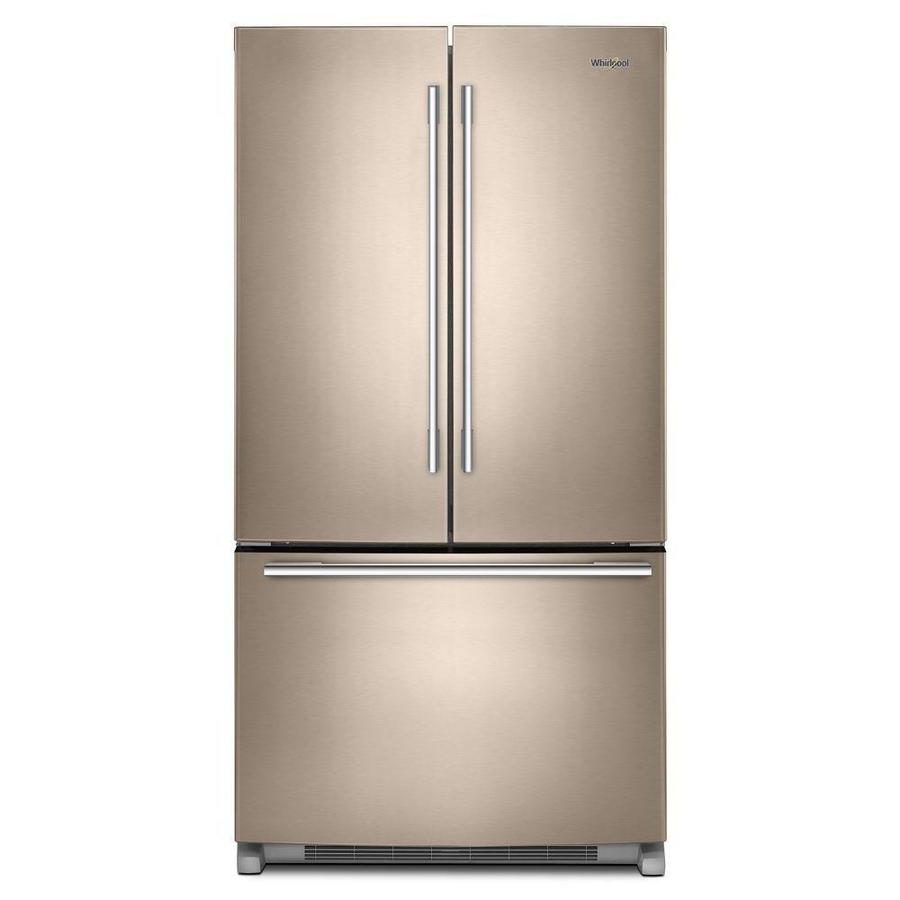 Whirlpool 25 2 Cu Ft French Door Refrigerator With Ice Maker Whirlpool 25 2 Cu Ft French Door Refrigerator With Ice Maker Fingerprint Resistant Sunset Bronze Energy Star