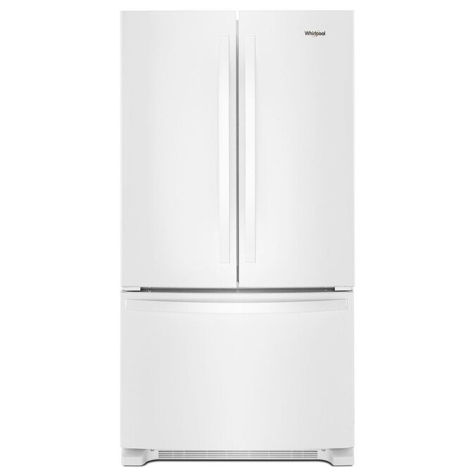 Whirlpool 20 Cu Ft 3 Door Counter Depth 36 In French Door Refrigerator With Ice Maker White In The French Door Refrigerators Department At Lowes Com