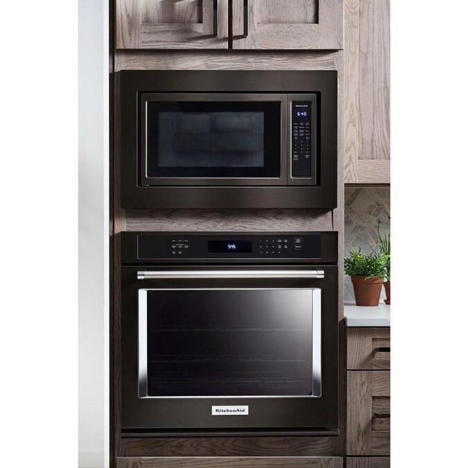 KitchenAid 2.2-cu ft 1200-Watt Countertop Microwave (Black Stainless