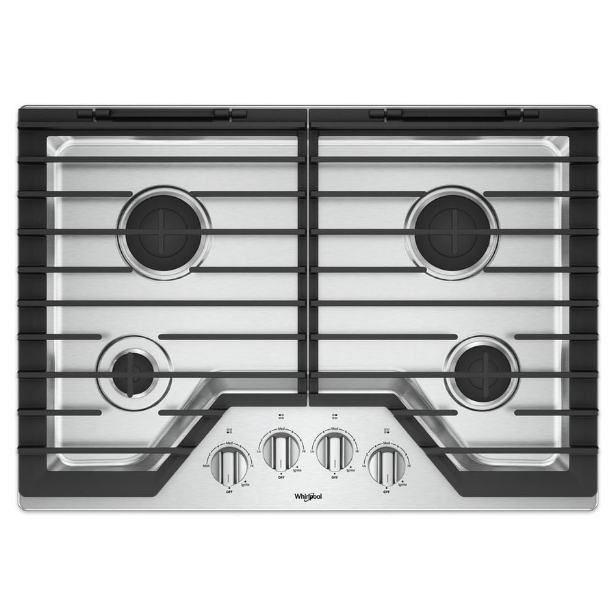 Whirlpool 4Burner 30in Gas Cooktop with EZ2LIFT Hinged CastIron