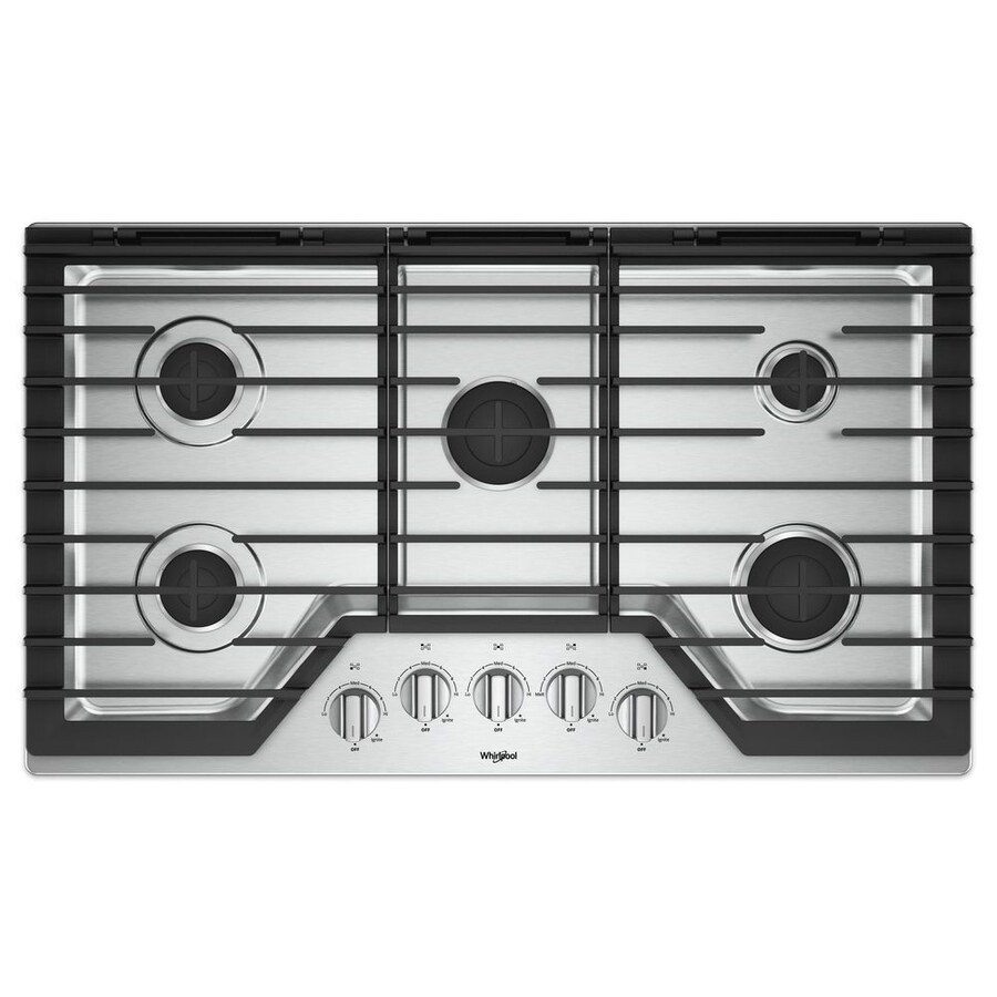 Whirlpool 36 In 5 Burner Stainless Steel Gas Cooktop Common 36