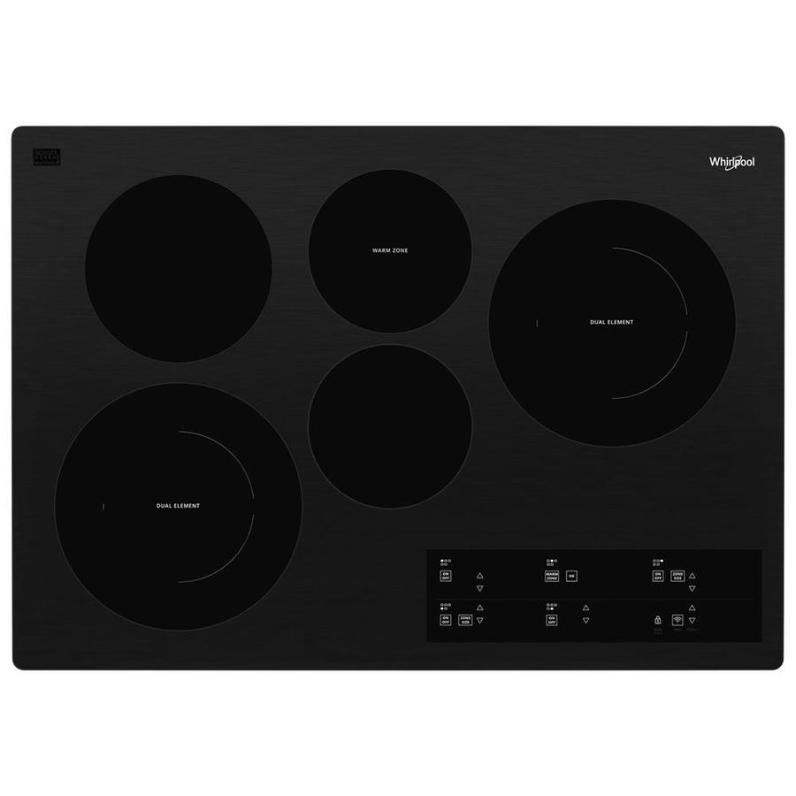 Whirlpool 30in 5Element Smooth Surface (Radiant) Black Electric Cooktop 30in; Actual