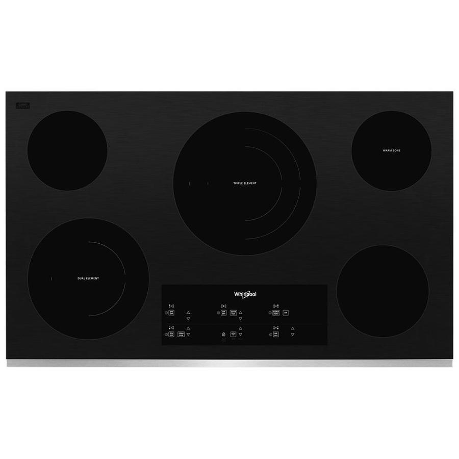 Whirlpool 36 In 5 Element Smooth Surface Radiant Stainless Steel Electric Cooktop Common 36