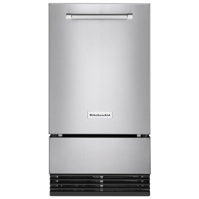 Kitchenaid 22 8 Lb Drop Down Door Built In Cube Ice Maker Stainless Steel In The Ice Makers Department At Lowes Com