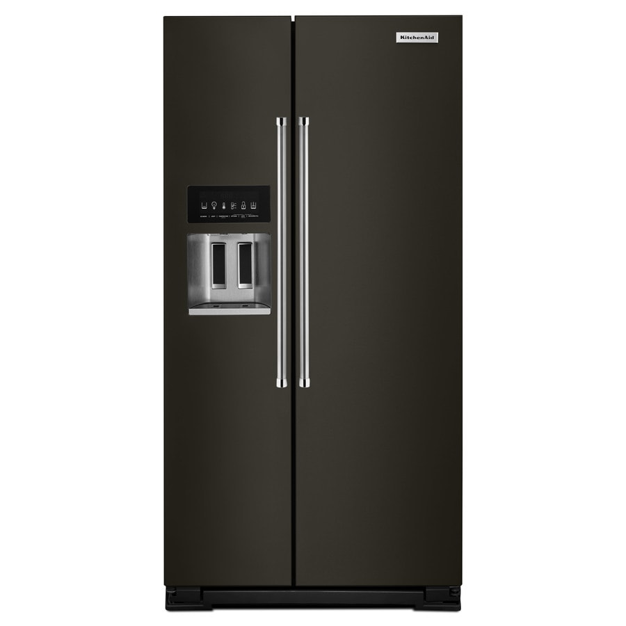 KitchenAid Black stainless steel Refrigerators at Lowes.com Lowes Black Stainless Steel Refrigerator