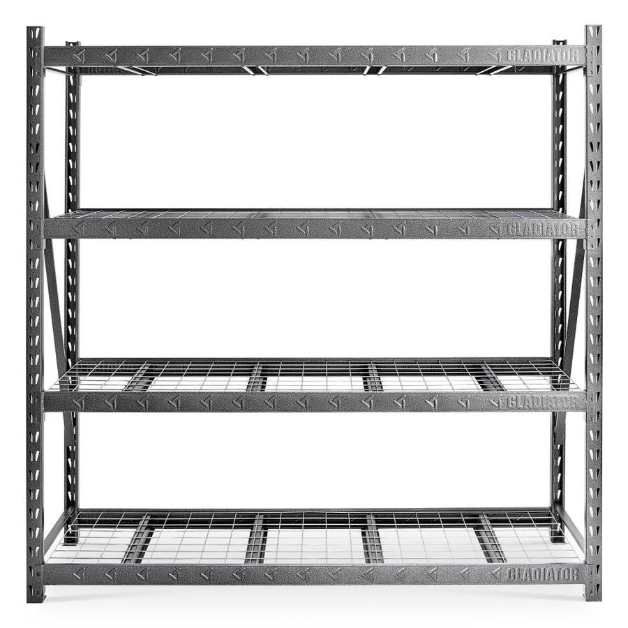 Gladiator Heavy Duty 24 In D X 90 In W X 90 In H 4 Tier Steel Utility Shelving Unit In The Freestanding Shelving Units Department At Lowes Com