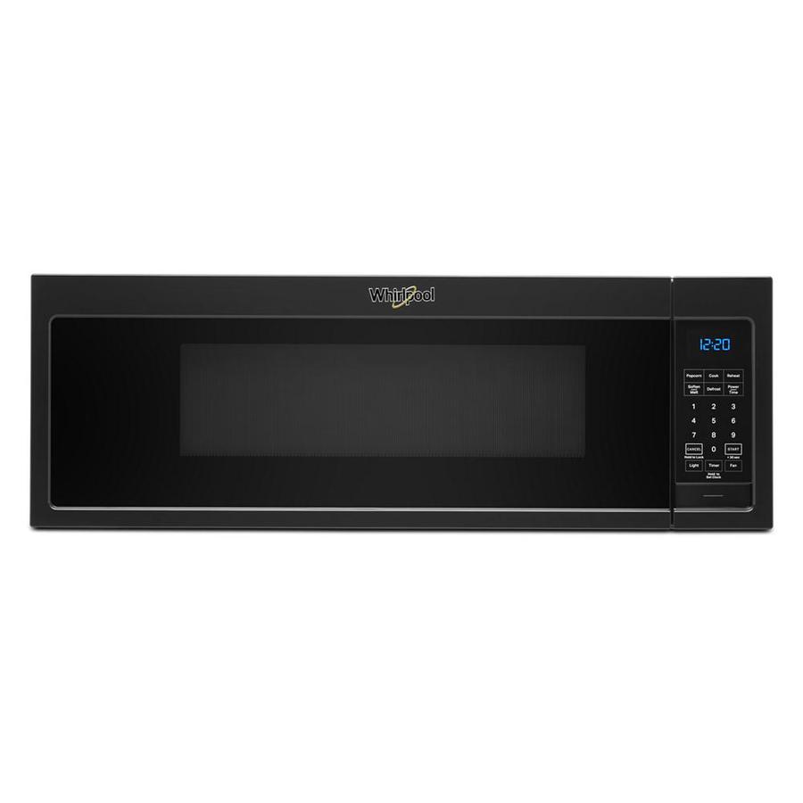 Whirlpool 1.1-cu ft Low Profile Over-the-Range Microwave in Black in ...