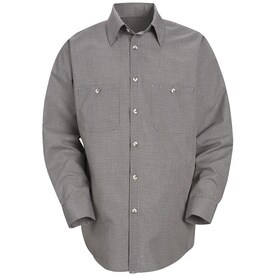 Mens Long Sleeve Micro-Check Uniform Shirt