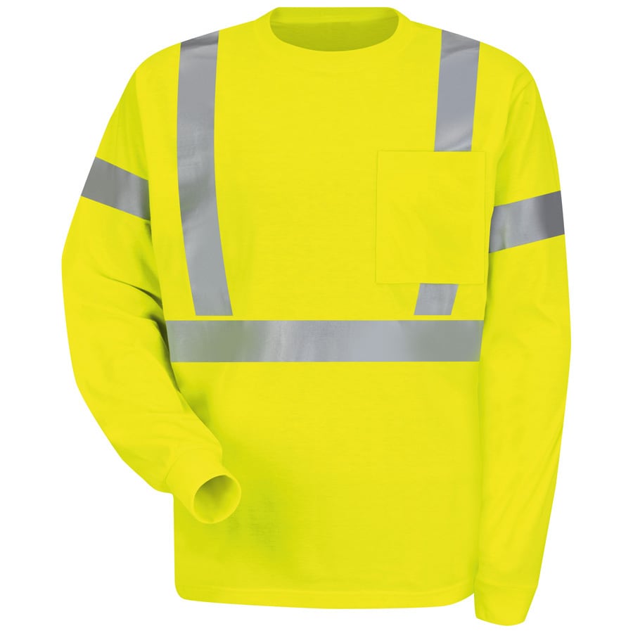 Shop Red Kap Large Safety Green High Visibility Reflective T-Shirt at ...