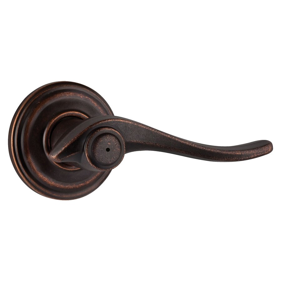 Kwikset Avalon Rustic Bronze PushButton Lock Residential Privacy Door