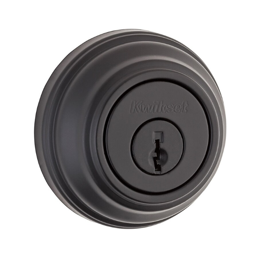 Kwikset Signature 985 Matte K Iron Black Double Cylinder Deadbolt in