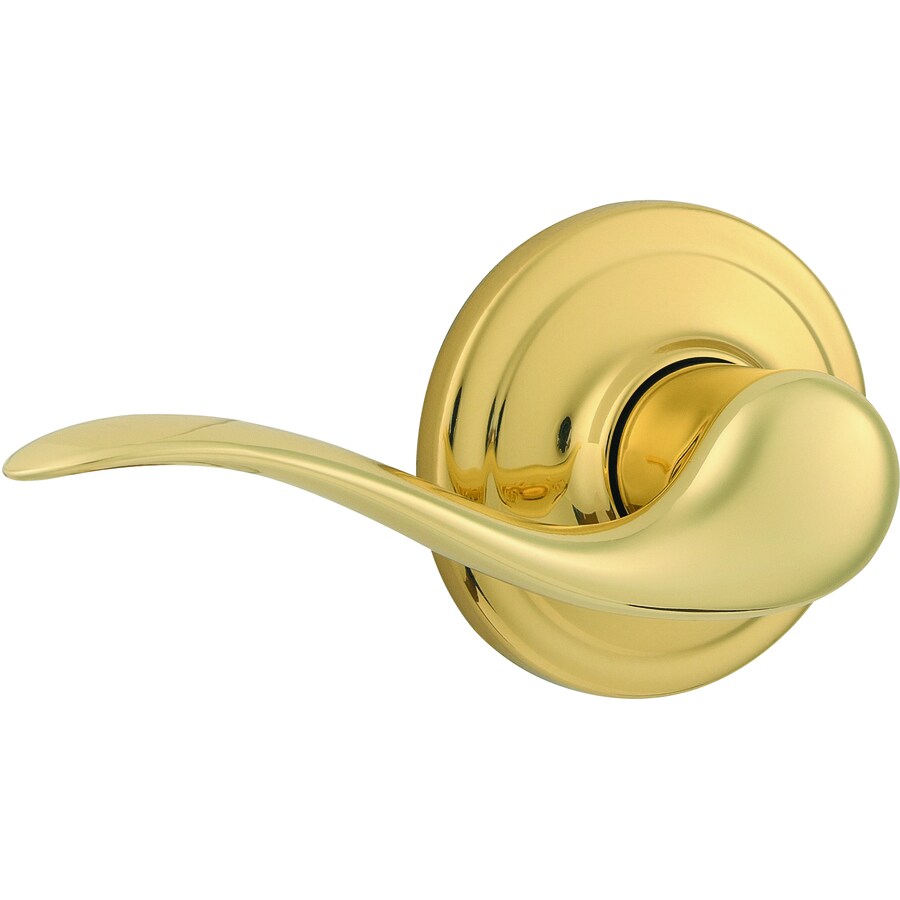 Kwikset Tustin Polished Brass LeftHanded Dummy Door Handle at