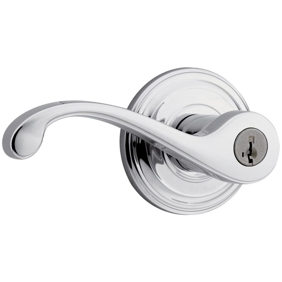 Kwikset Signature Commonwealth Polished Chrome Smartkey Reversible Keyed Entry Door Handle