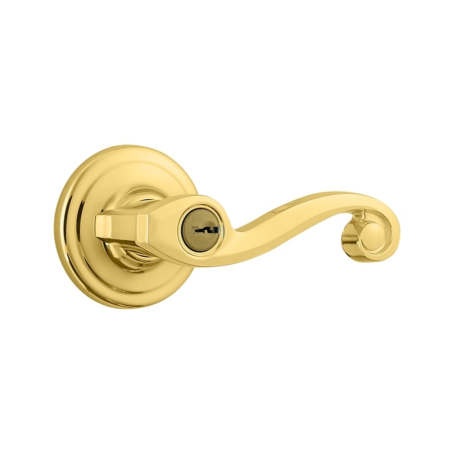 Kwikset Lido Polished Brass Residential Keyed Entry Door Lever At 8209