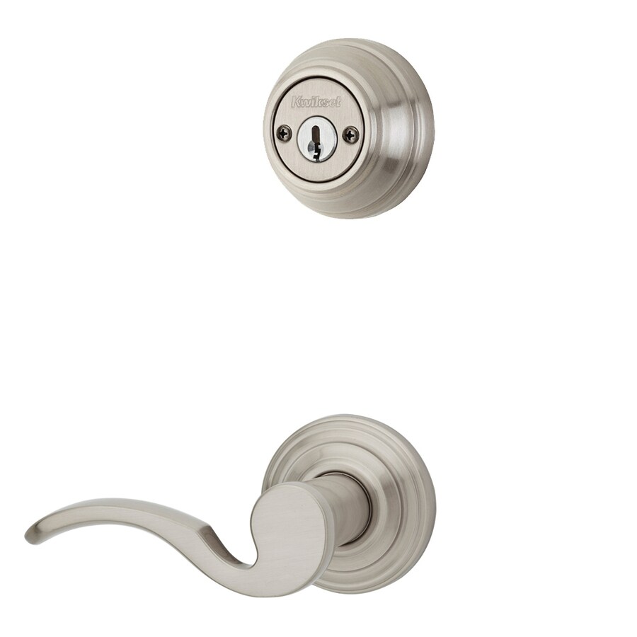 Kwikset Signature Brooklane Satin Nickel Double-Cylinder Deadbolt Entry ...