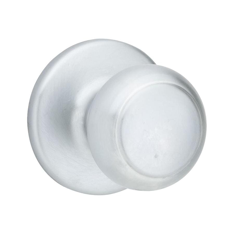 Kwikset Cove Satin Chrome Passage Door Knob Single Pack at Lowes.com