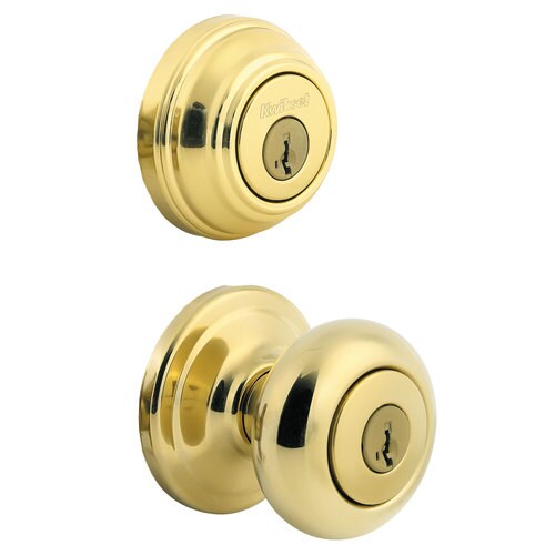 Kwikset Juno Polished Brass Keyed Entry Door Knob At Lowes Com