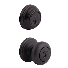 Kwikset Juno Venetian Bronze Smartkey Keyed Entry Door Knob Double-Cylinder Deadbolt Combo Pack