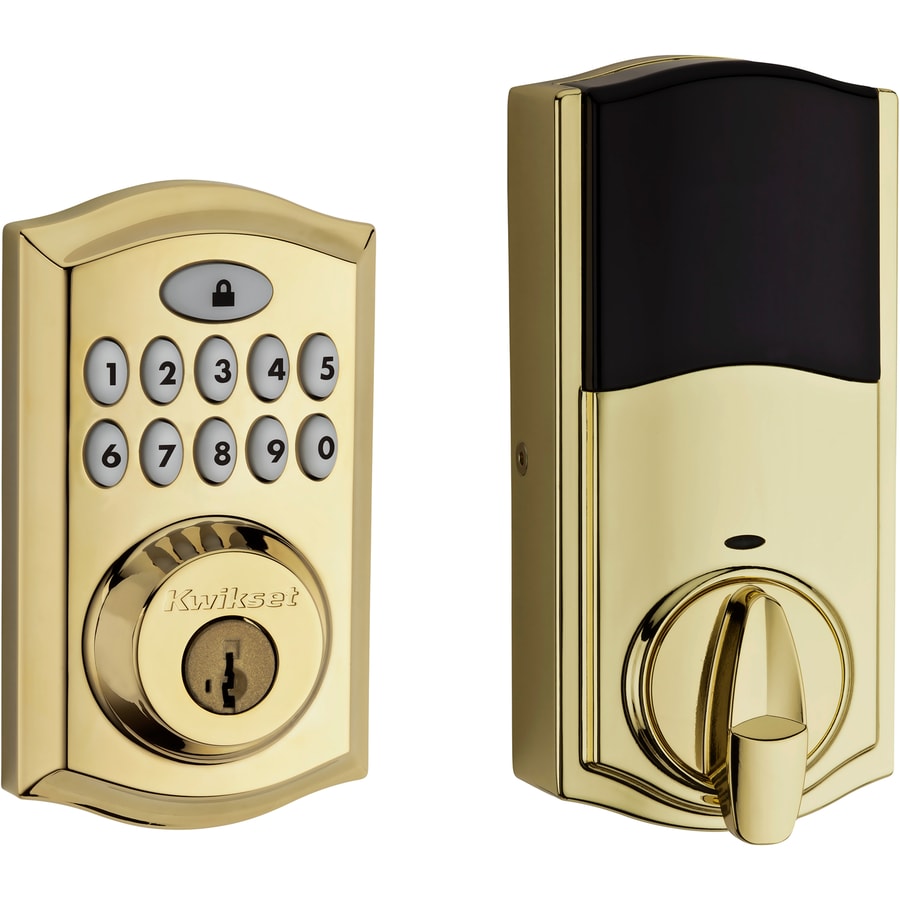 Shop Kwikset SmartCode 913 Smartkey Lifetime Polished Brass SingleCylinder Motorized Electronic