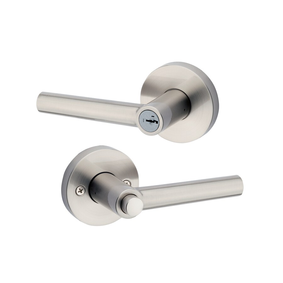 Kwikset Milan Satin Nickel SmartKey Keyed Entry Door Handle at