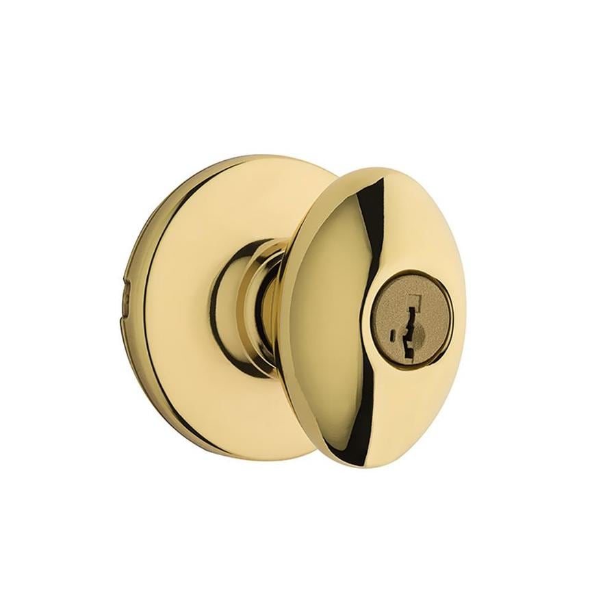 Kwikset Aliso Polished Brass Smartkey Keyed Entry Door Knob Single Pack At 0669