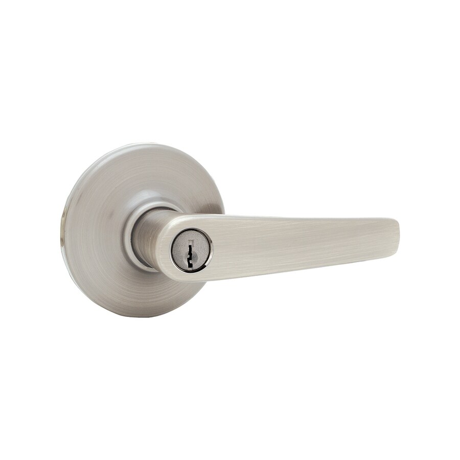 Kwikset Delta Satin Nickel Reversible Keyed Entry Door Handle At