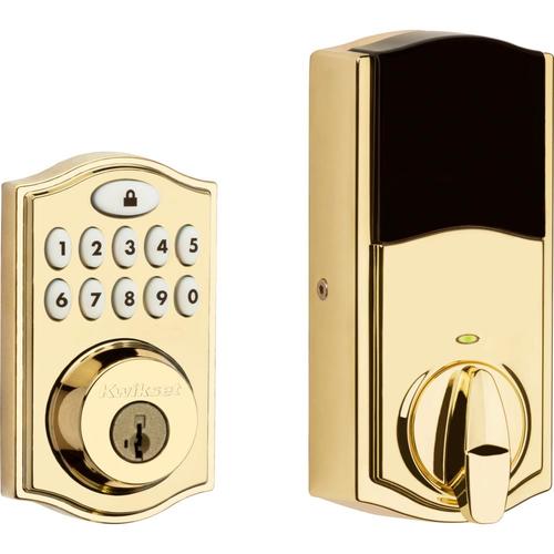 Kwikset SmartCode 914 Lifetime Polished Brass Single-Cylinder Deadbolt ...